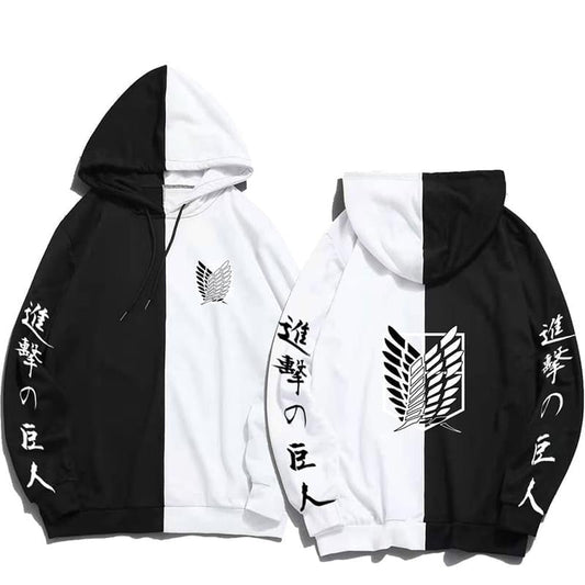 Black & White Wings of Freedom Hoodie Attack on Titan Merch