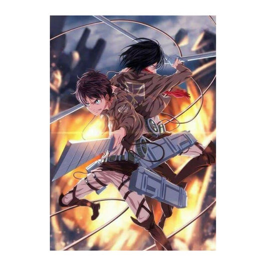 Eren and Mikasa Posters Attack on Titan Merch